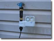Picture of a Sprinkler Controller with backflow preventer and pressure regulator
